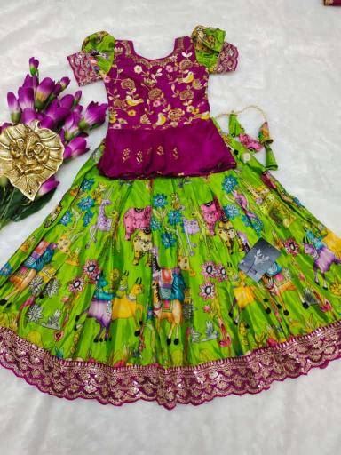 NEW LAUNCING KIDS LEHENGA CHOLI chinon Kids apparel wholesale market in Mumbai